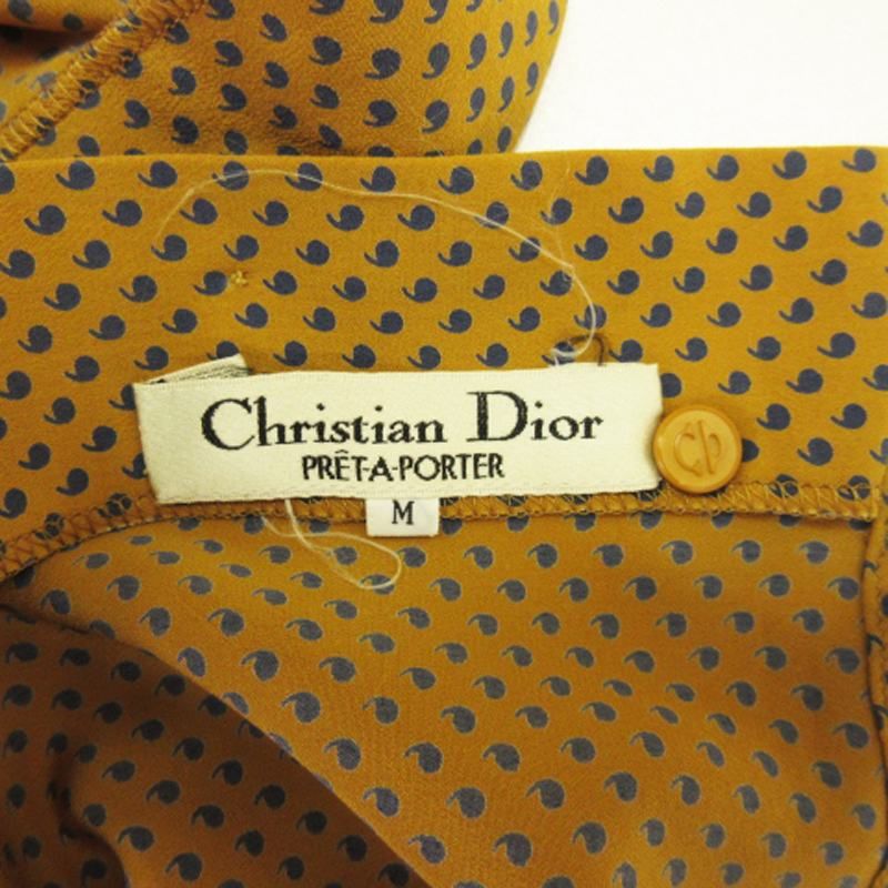 Christian Dior - クリスチャンディオール スキッパー シャツ ブラウス 長袖 総柄 M ■GY14 クリスチャンディオール Christian Dior 90's ヴィンテージ