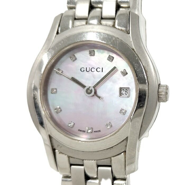 GUCCI レディース 腕時計 SS クォーツ ピンクシェル文字盤 5500L