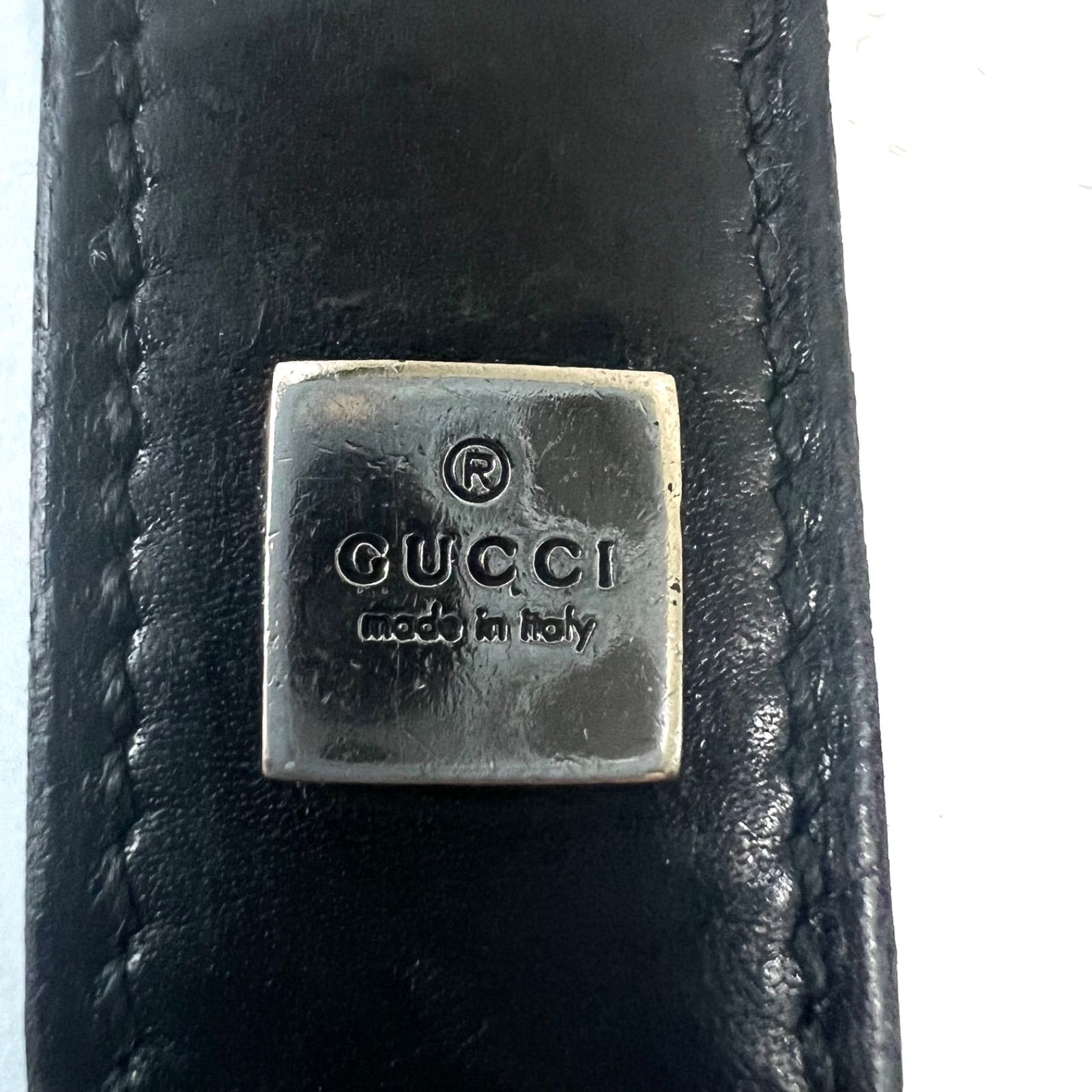 GUCCI グッチ キーホルダー キーリング レザー ブラック - メルカリ