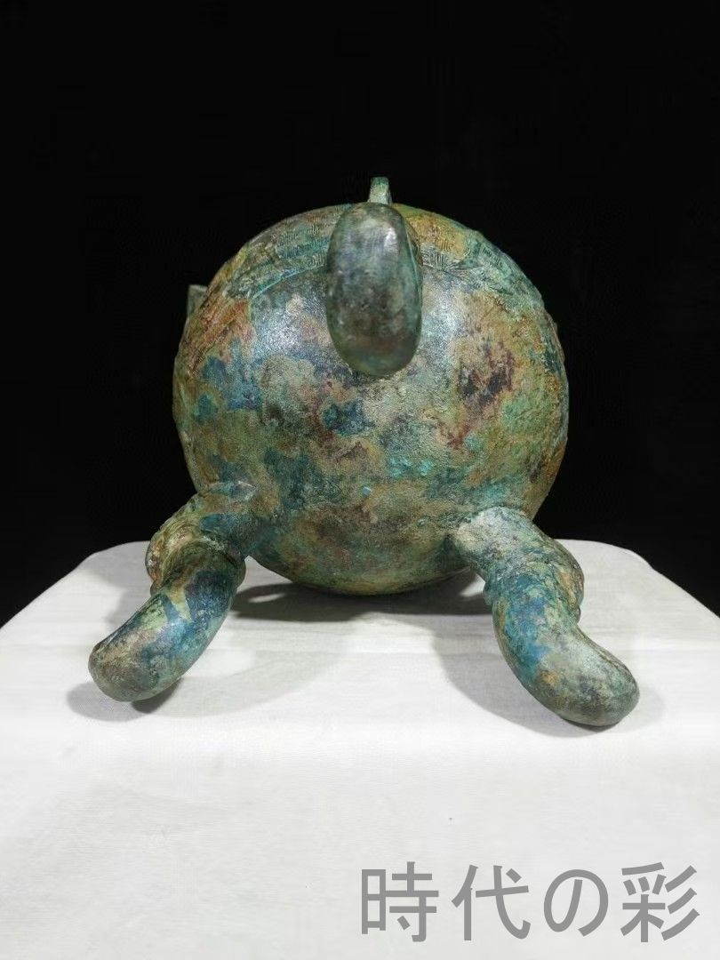 中国古美術 青銅器 神獣炉 香炉 鍍金 銅製 彫刻 仏教美術 唐物 供物器 古玩 中国古美術 戦国青銅朝冠耳香炉 貴族熏香 礼器 香道具 骨董逸品 戦国