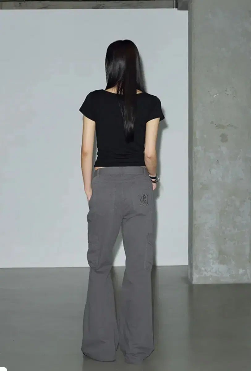 エレーヌ パリス PIGMENT ピグメント ブーツカット カーゴ パンツ グレー S