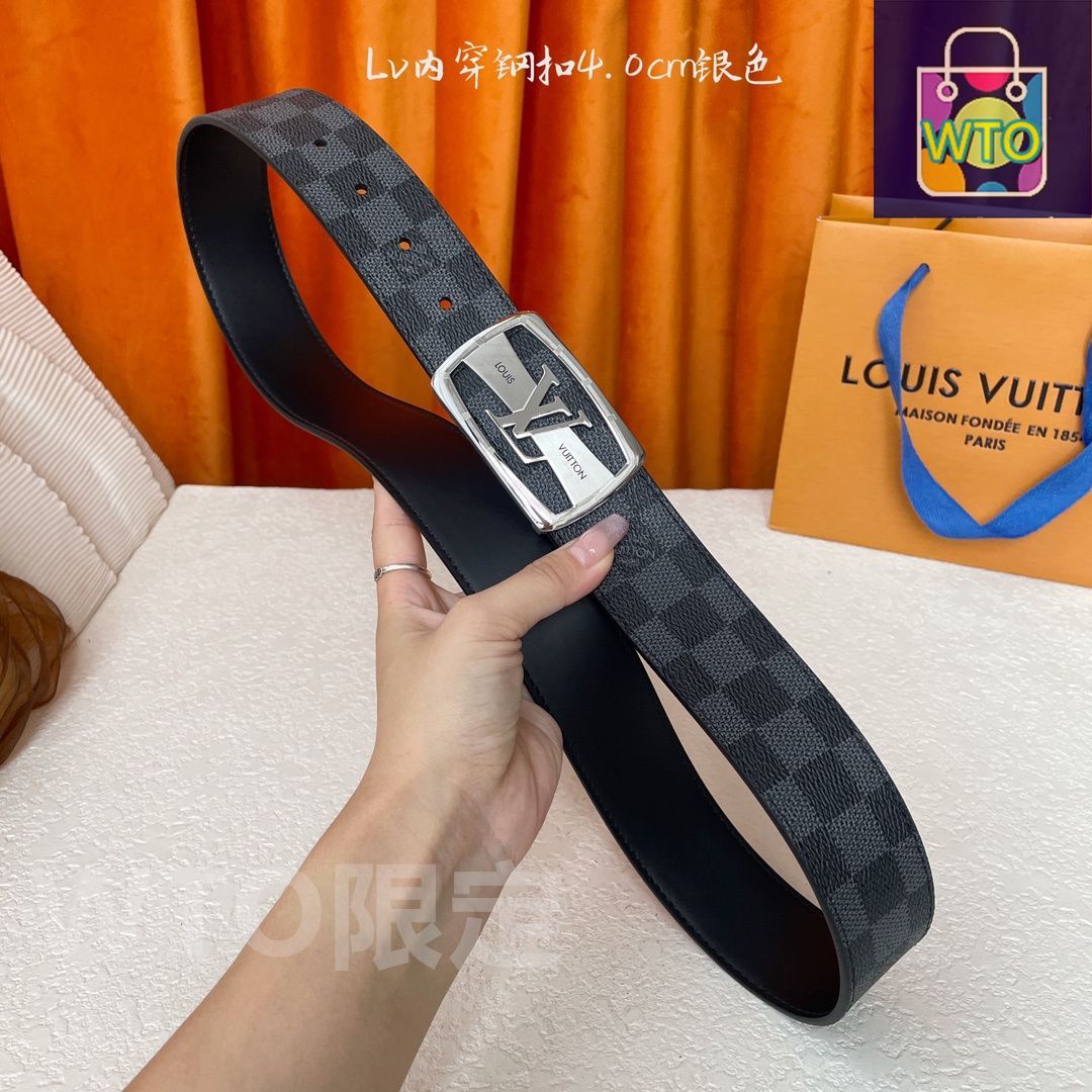 ★LOUIS VUITTONベルト★ 数回使用の保管品です。 今日特価】LOUIS VUITTON 4.0cm クラシックプリント ベルト