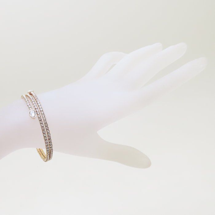 SWAROVSKI スワロフスキー クリスタル バングル ピンクゴールド
