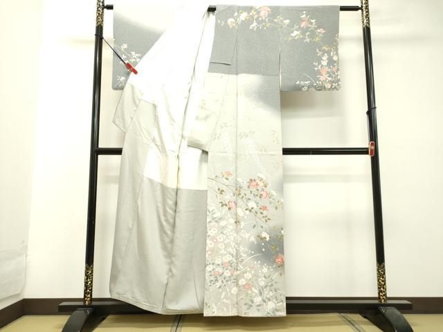 平和屋着物○訪問着 友禅 草花文 暈し染め 正絹 逸品 DAAU0646tw