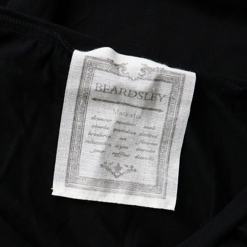 BEARDSLEY ビアズリー　キカ刺繍カットソー　ブラック 試着のみ美品 2023SS ビアズリー BEARDSLEY 刺繍入 ポケット付 ワイド