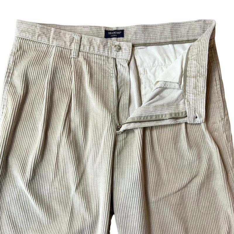 90s DOCKERSドッカーズ ツータック コーデュロイパンツ 茶 w33 L30