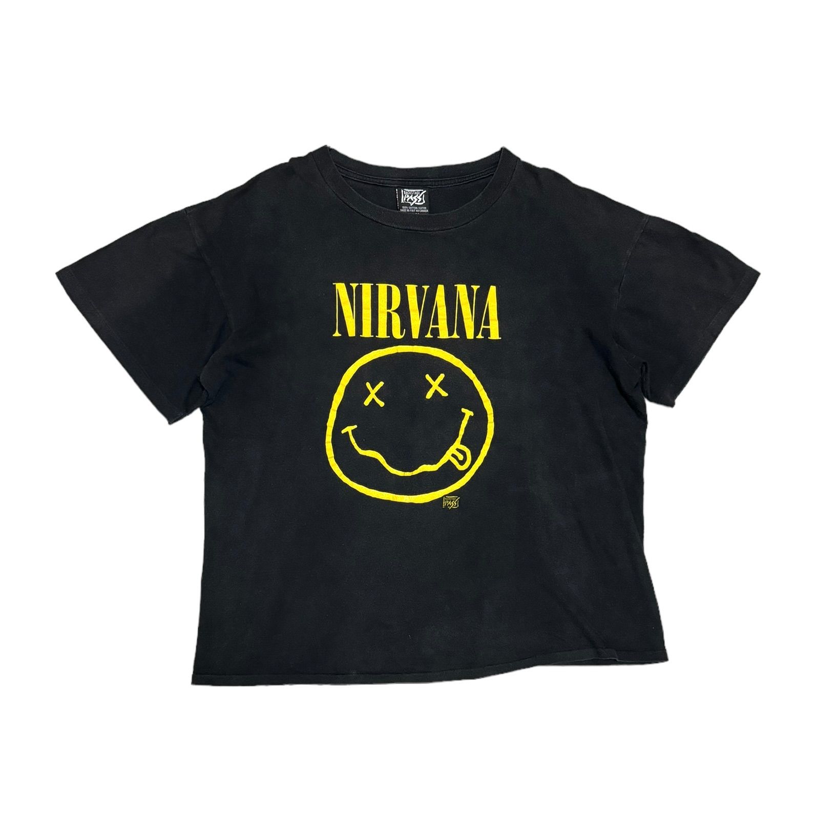 90s Nirvana Smiley Face Backstage Pass ニルヴァーナ スマイル T 