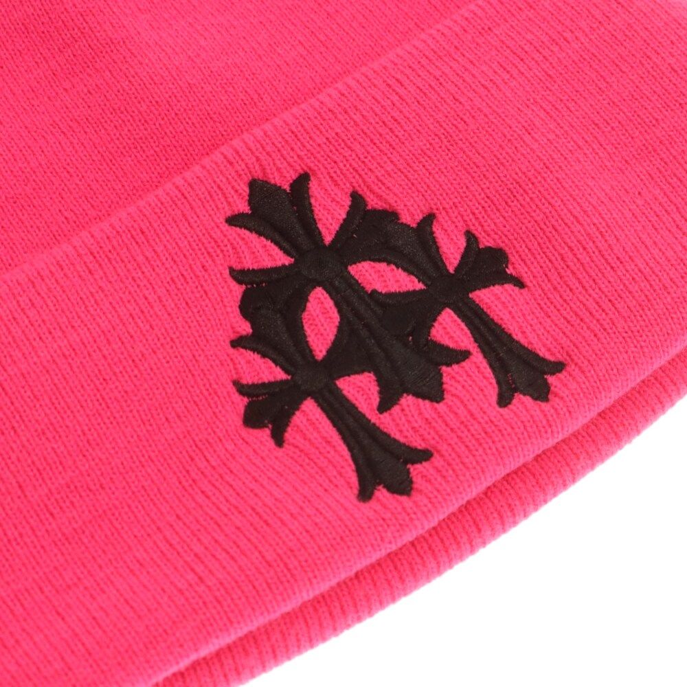 CHROME HEARTS (クロムハーツ) Cemetery Cross Beanie Neon Pink セメタリークロスパッチ ビーニー ニット帽  ピンク - メルカリ