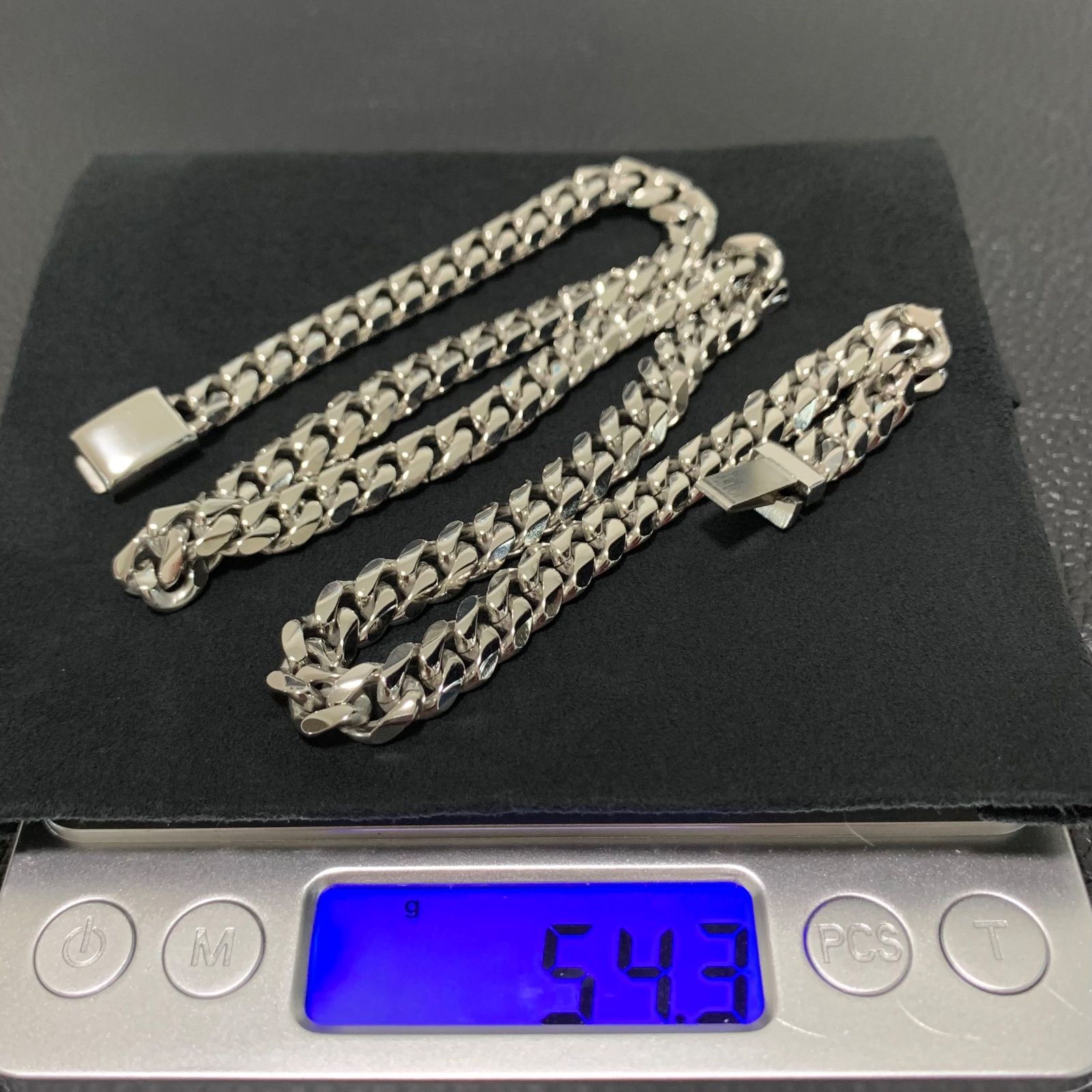 美品 特別製 シルバー925 喜平 マイアミ チェーン メンズ ネックレス 8