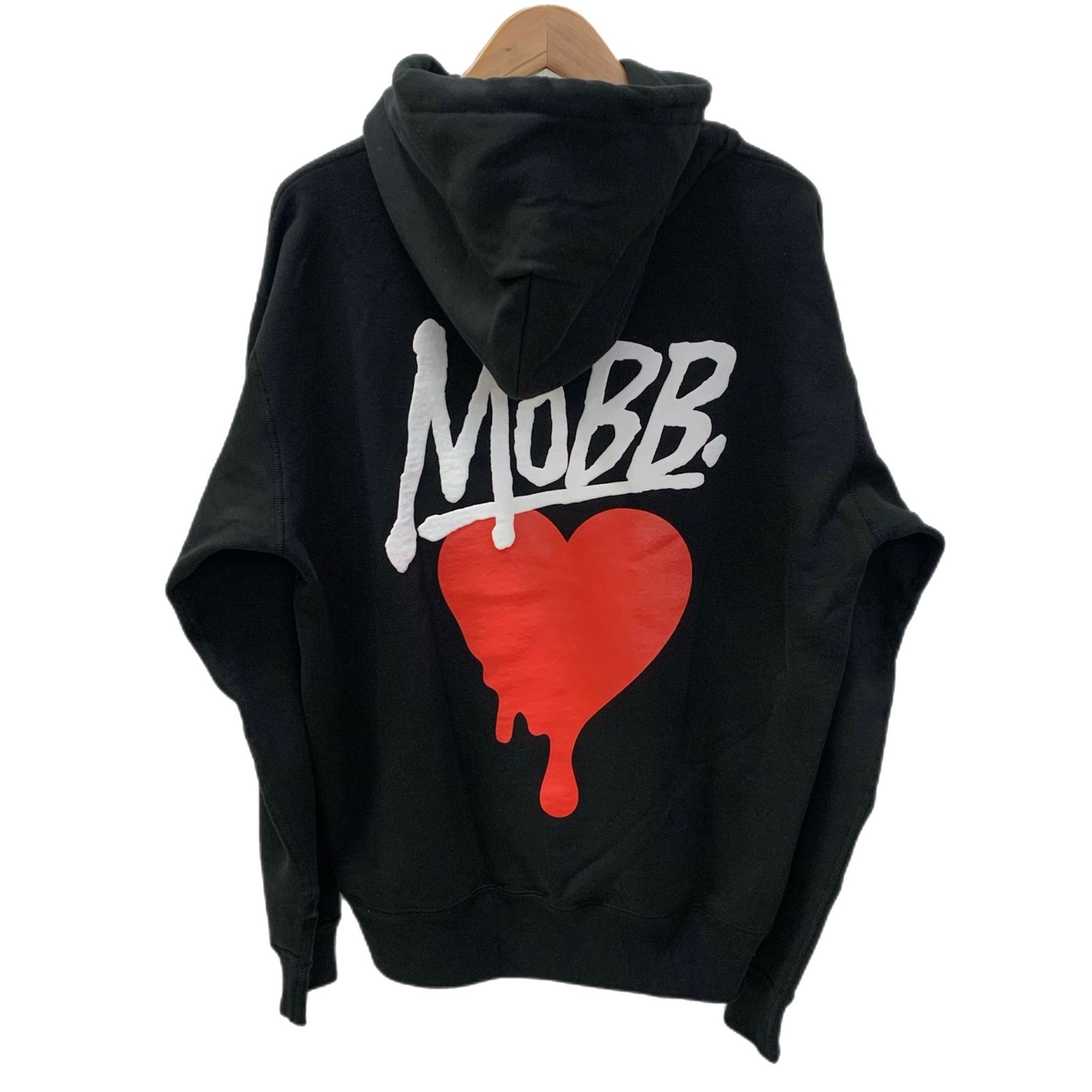 モブ MOBB HEART DRIP HOODIE パーカ ブラック Lサイズ 201MT
