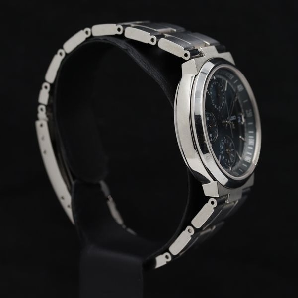 稼働 セイコー 7T92-0AA0 ルキア クロノグラフ デイト QZ ネイビー