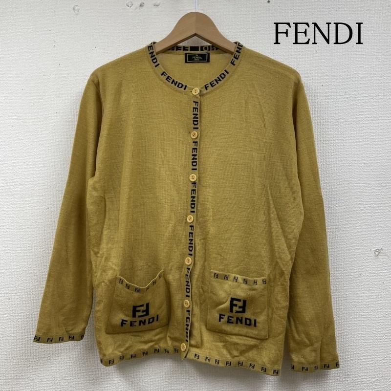 FENDI フェンディ カーディガン 長袖 オールド FF ロゴ ズッカ柄