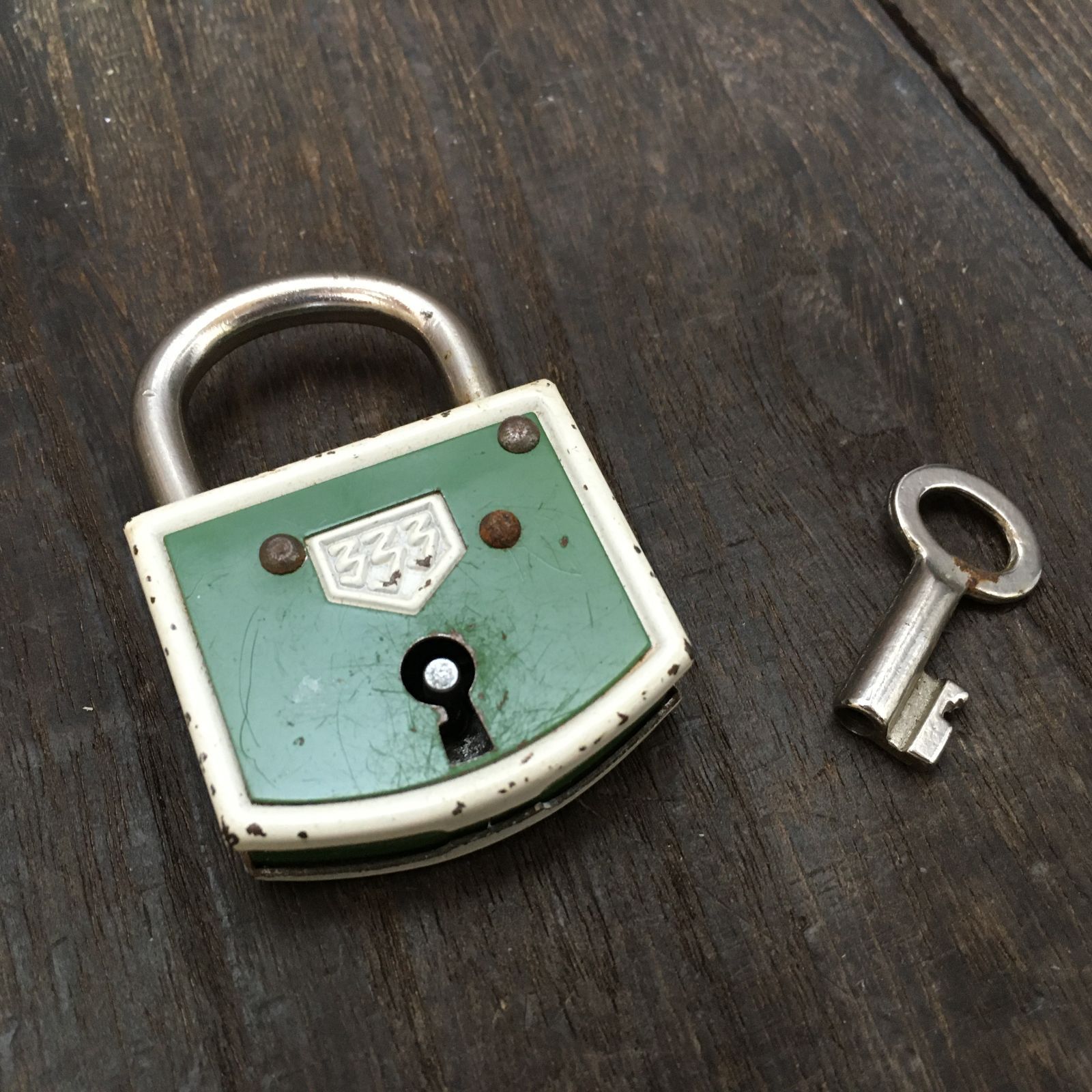 ドイツ ビンテージ 南京錠 Abus 333 ロック 鍵 アンティーク