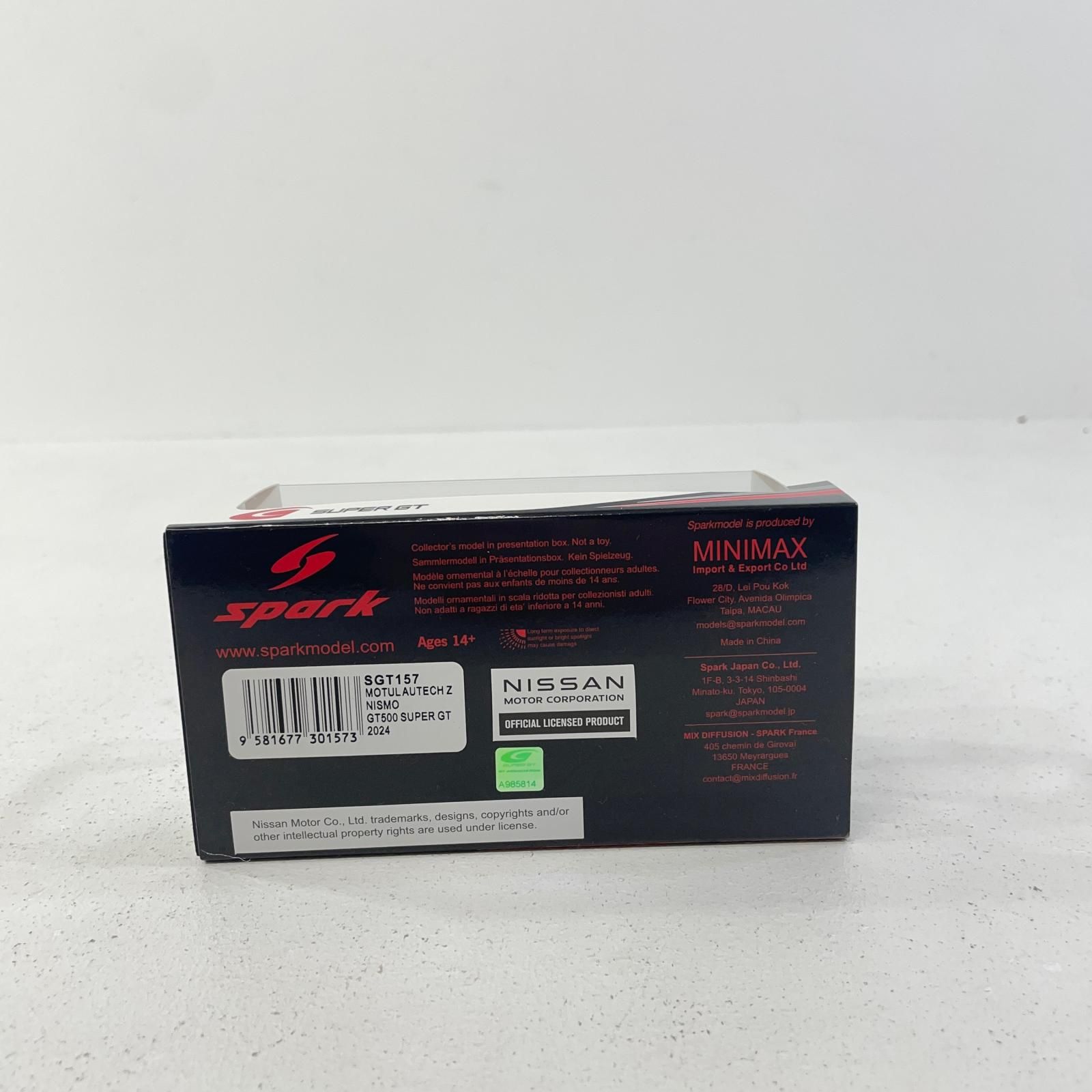 【尾張小牧店】 中古 Spark 1/43 MOTUL AUTECH Z No.23 NISMO GT500 SUPER GT 2024 K. Chiyo - R. Quintarelli 【727】 尾張小牧店】 中古 Spark 1/43 MOTUL AUTECH Z No.23 NISMO