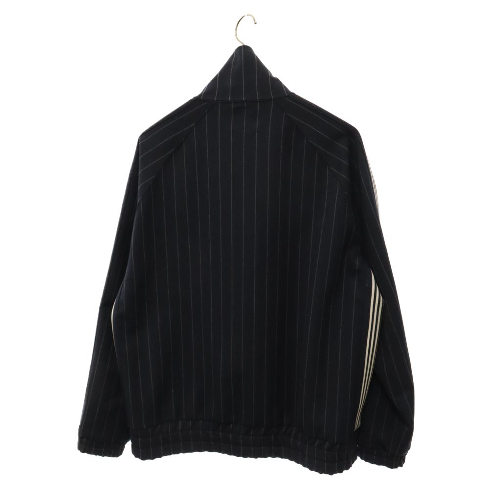 KITH (キス) × NEEDLES Double Knit Track Jacket ニードルス ストライプジップアップトラックジャケット  ネイビー LQ352 - メルカリ