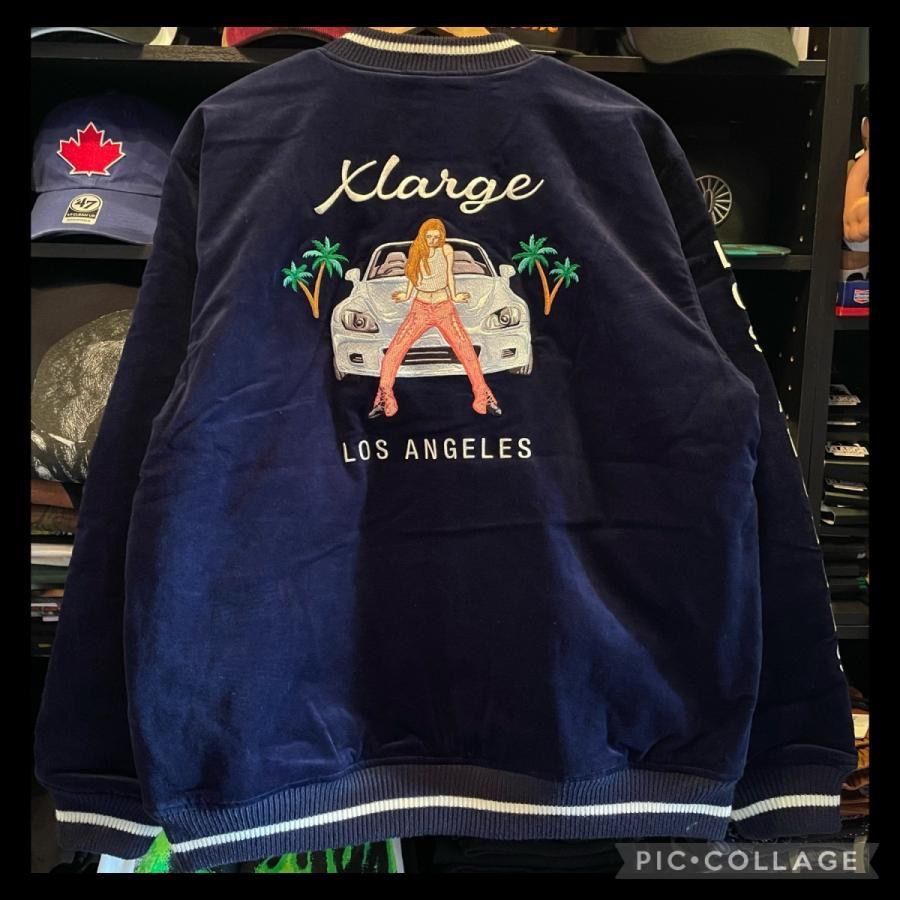 XLARGE REVERSIBLE FLAG GAL SOUVENIR JACKET NAVY Lサイズ - メルカリ