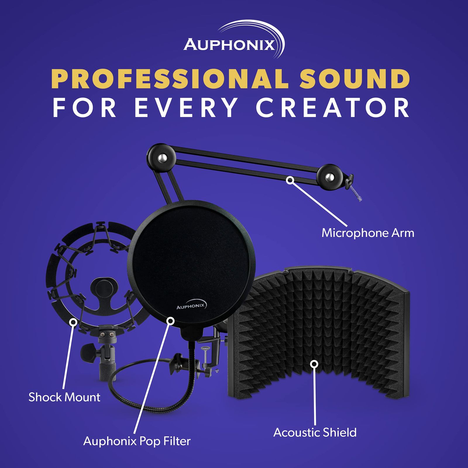 Auphonix ショックマウント Blue Yeti and Snowball マイク用