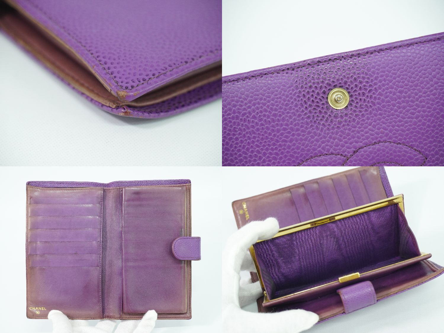 本物 CHANEL シャネル ココマーク 長財布 ロングウォレット キャビア  