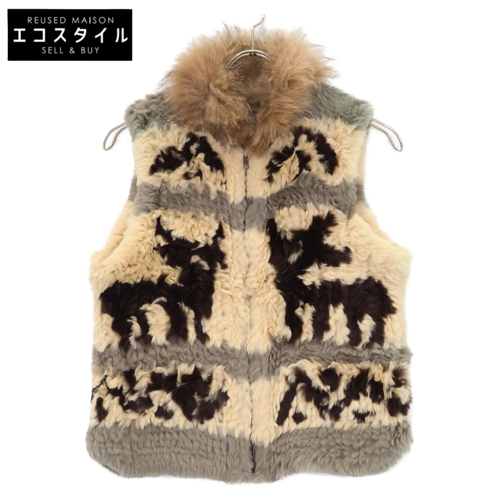 URBAN RESEARCH アーバンリサーチ ﾍﾞｰｼﾞｭ UL05-TY04002 ｶｳﾁﾝﾓﾁｰﾌ ﾗﾋﾞｯﾄﾌｧｰ ﾍﾞｽﾄ F