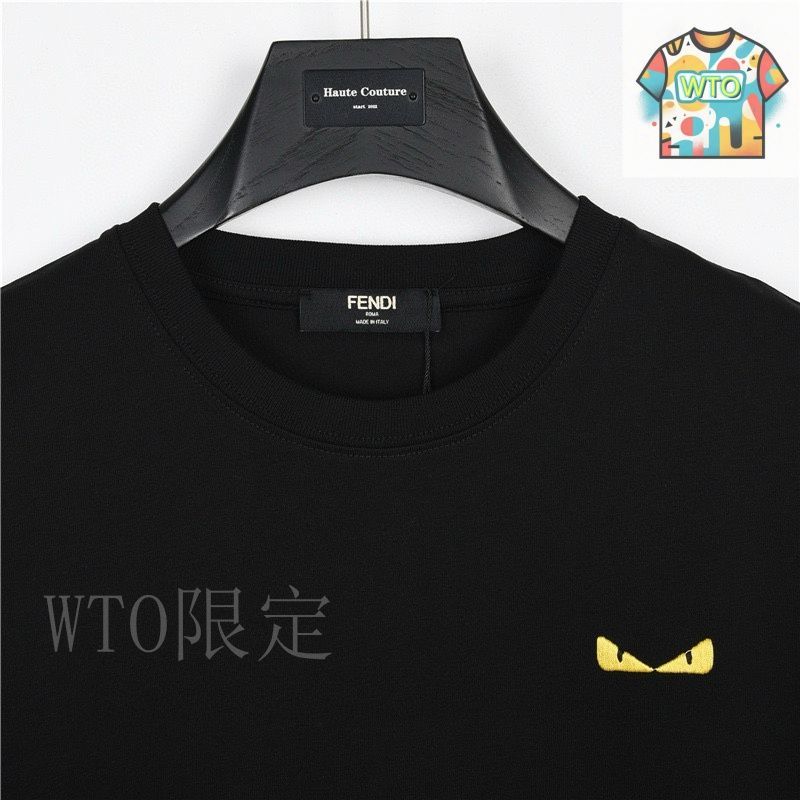今日特価】Fendi ミニモンスターアイ刺繍 ショートスリーブ T