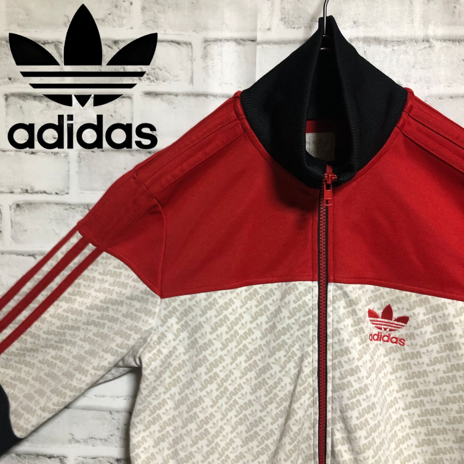 ☆ アディダス adidas トラックジャケット ジャージ xl 黒赤緑 ビンテージ USA製 ATP ヨンス run dmc アディダス adidas 80's ジャージ USA製 ATP RUN DMC