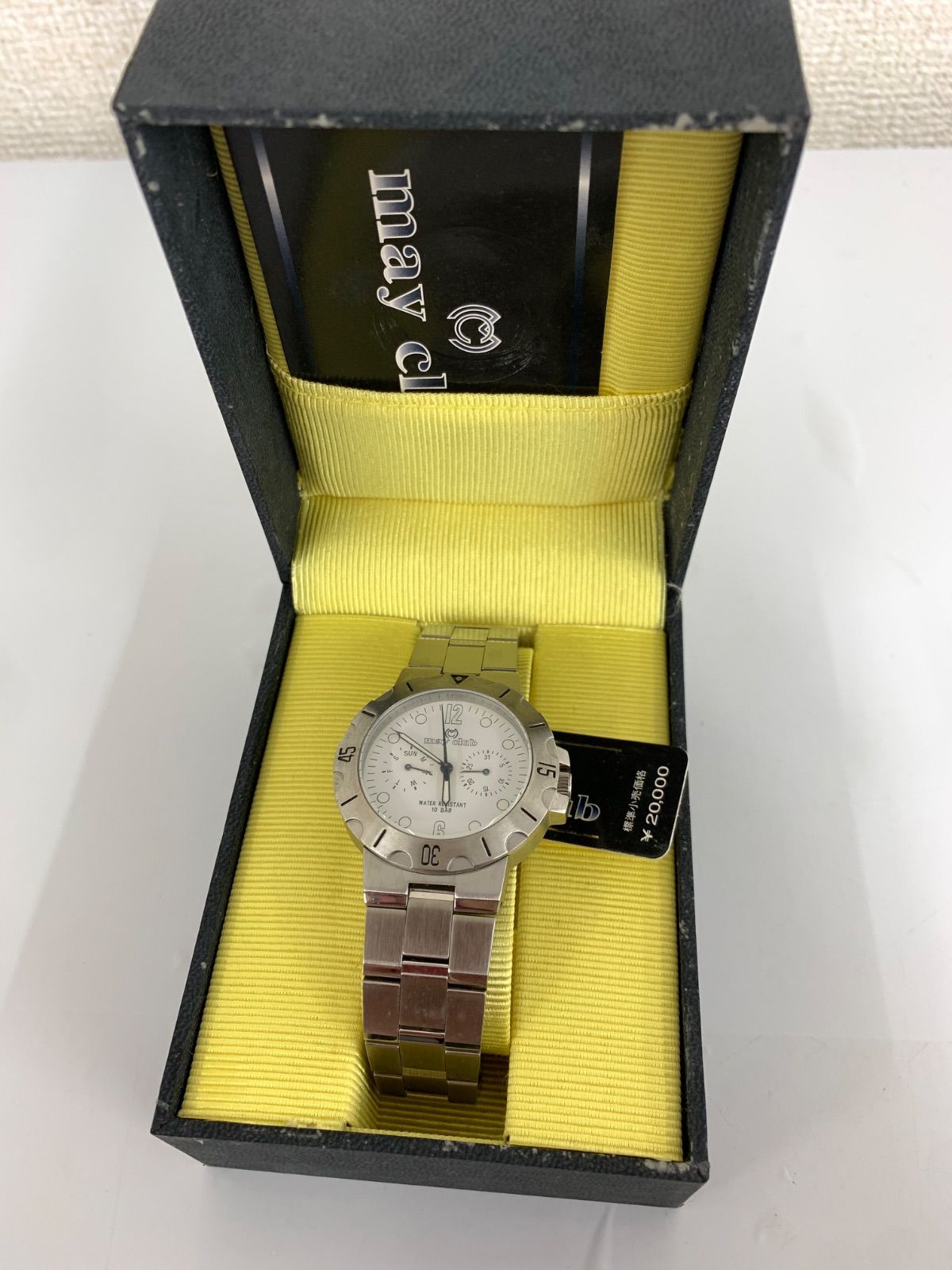 192 不動 mayclub 腕時計 シルバー ホワイト クォーツ メンズ
