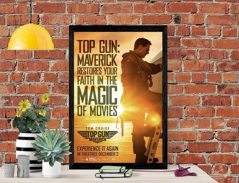 未使用　公式　トップガン マーヴェリック　トムクルーズ　A3ポスター　ポスター フレーム付-黒-】 映画ポスター トップガン マーヴェリック TOP