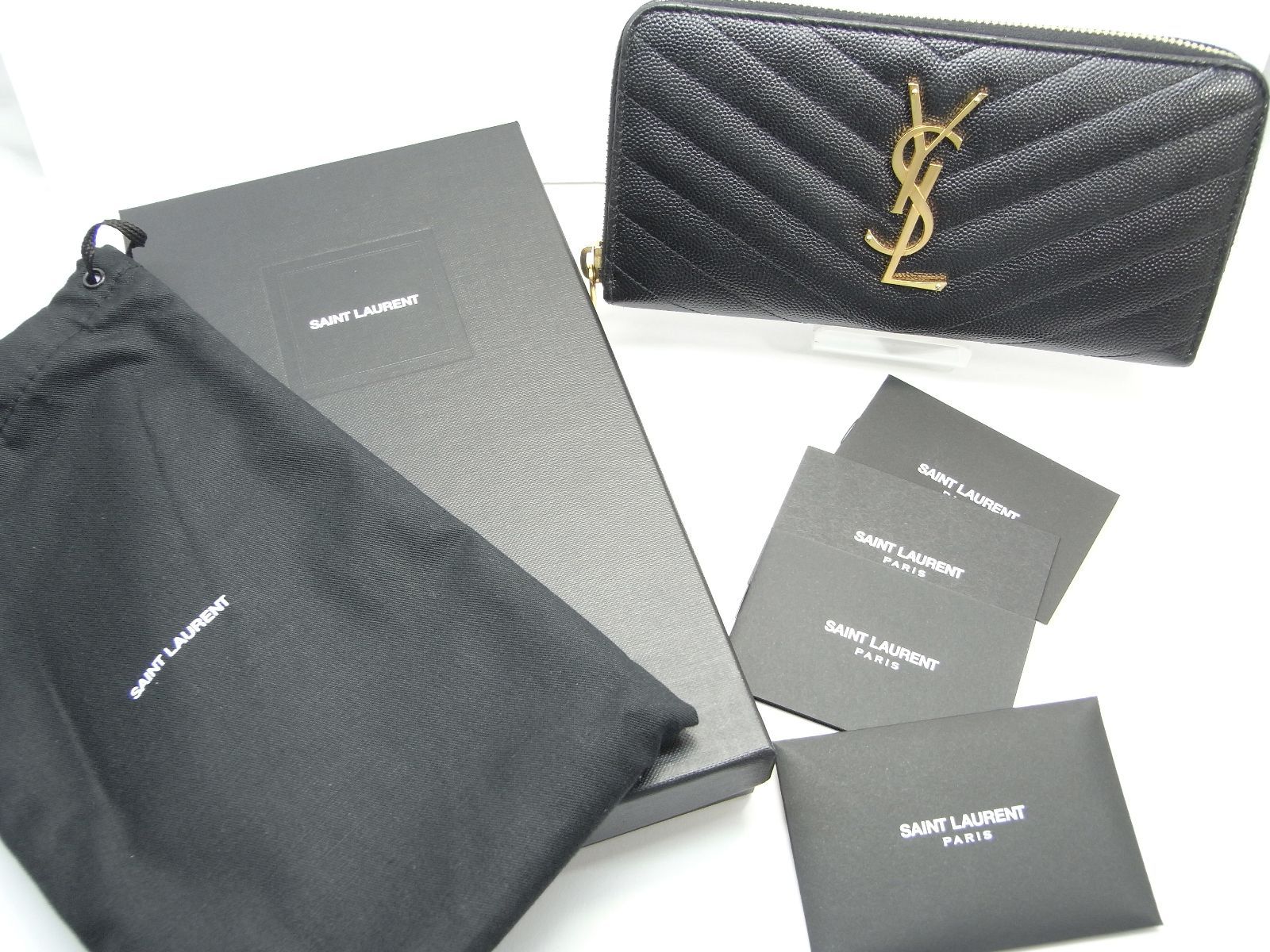 美品】SAINT LAURENT (サンローラン) ラウンドジップ長財布 カサンドラ