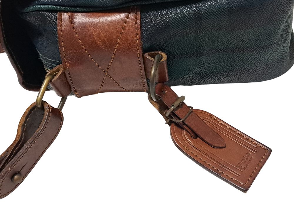 【美品】【ラルフローレン】グリーン チェック ショルダーメッセンジャーバッグ Ralph Lauren - POLO RALPH LAUREN ポロ ラルフローレン