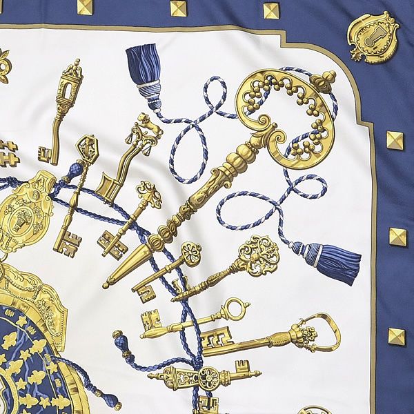 スカーフ ストール HERMES カレ90 LES CLES 鍵 大判 エルメス HERMES エルメス カレ90 LES CLES THE KEYS RARE 鍵柄 スカーフ