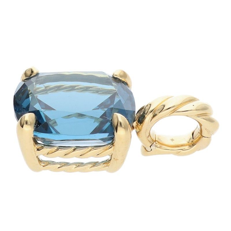  デイビット ユーマン Marbella トパーズ ペンダント 12 mm K 18 YG トパーズネックレストップ メンズ ネックレス アクセサリー