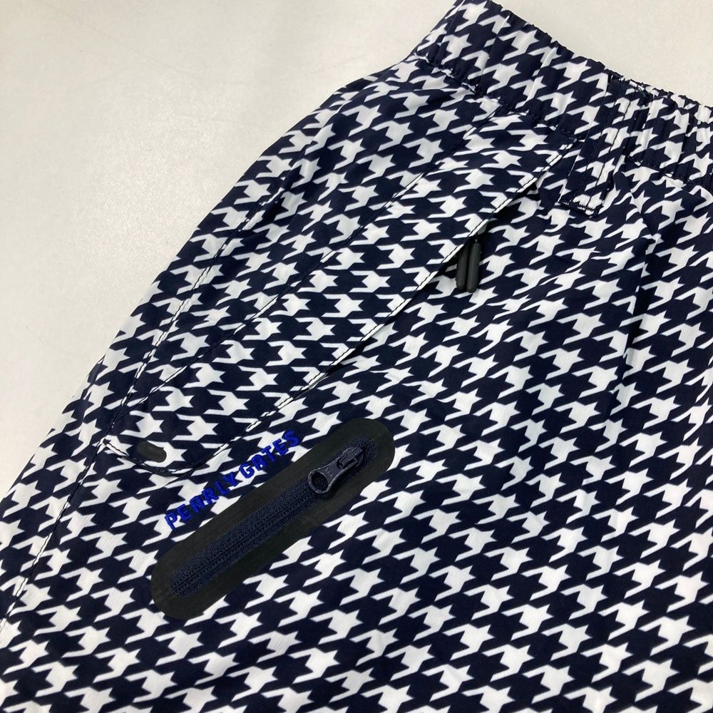 【極！】 サイズ 1 PEARLY GATES パーリーゲイツ 蓄熱パンツ 千鳥柄 ネイビー系 240101392179 ゴルフウェア レディース ストスト