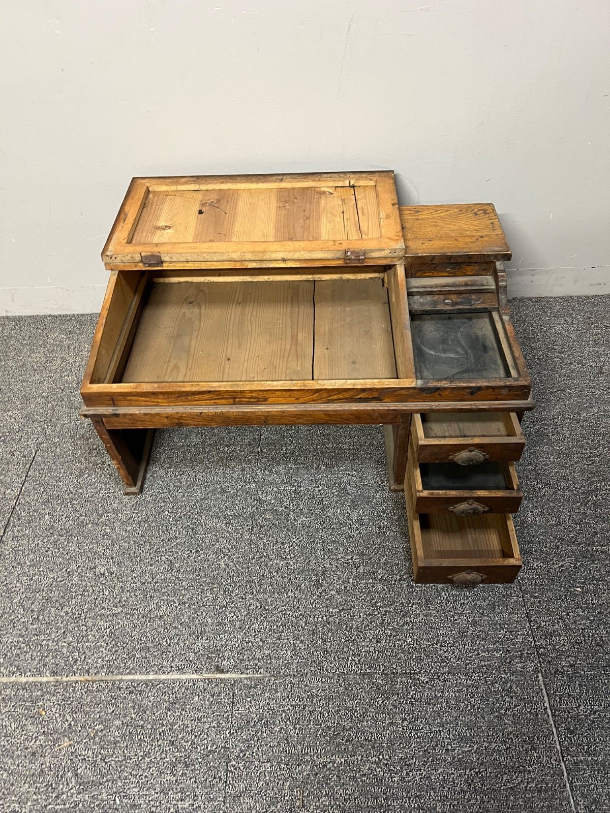 ⭐︎ 昭和 レトロ 文机 引き出し 学習机 当時物 - メルカリ