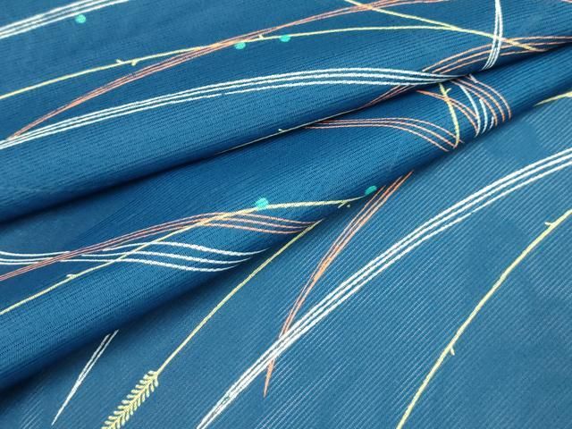 平和屋着物＊夏物 小紋 絽 露草文 洗える着物 AABA5688sx