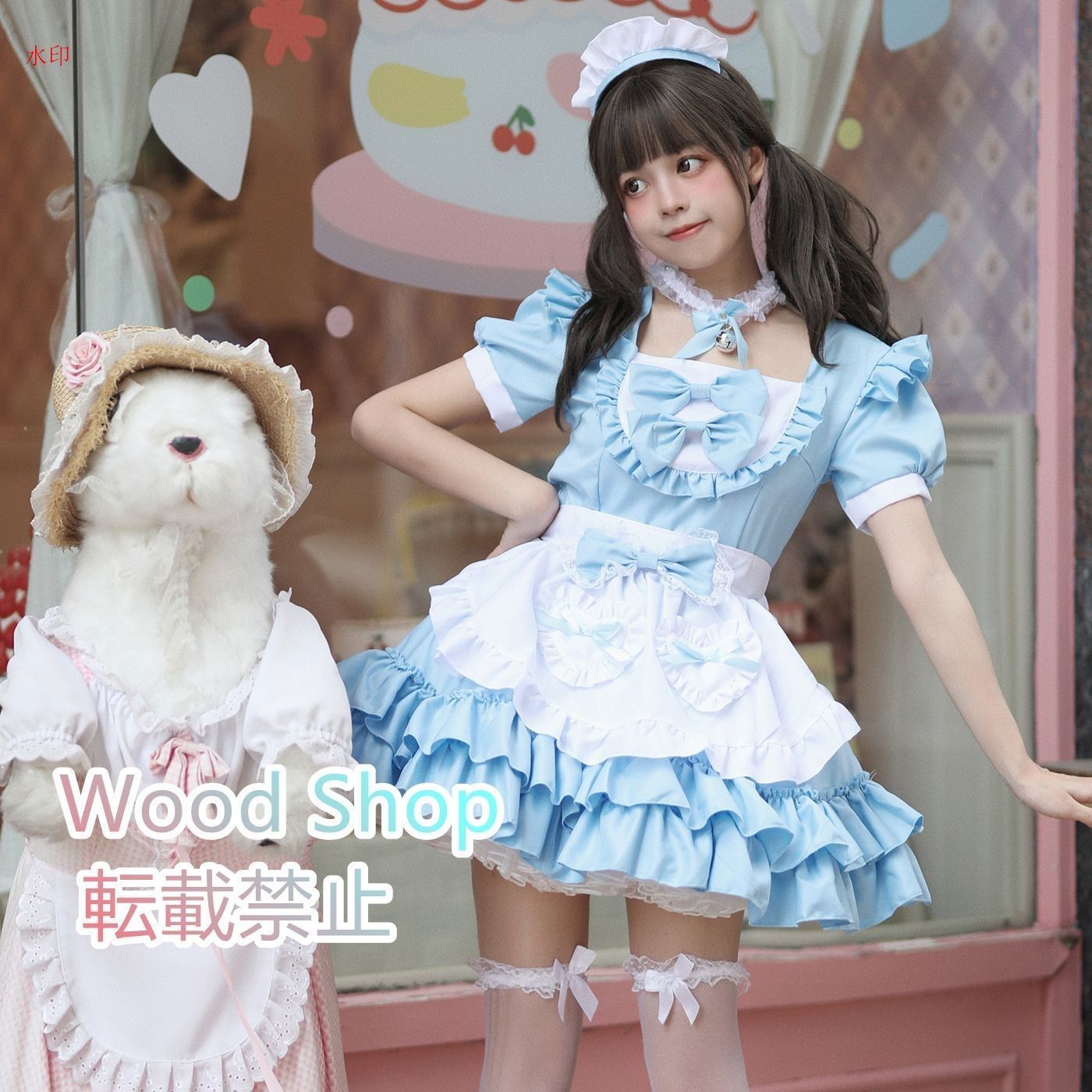 メイド服 オリジナルデザイン カワイイ Lolita ロリータワンピース ロリータ キャラクター衣装 高品質 コスプレ 衣装 コスチューム 蝶結び 撮影用 イベント 文化祭 メイド喫茶 メイドカフェ カーニバル パーティ S～3XLサイズ ブルー
