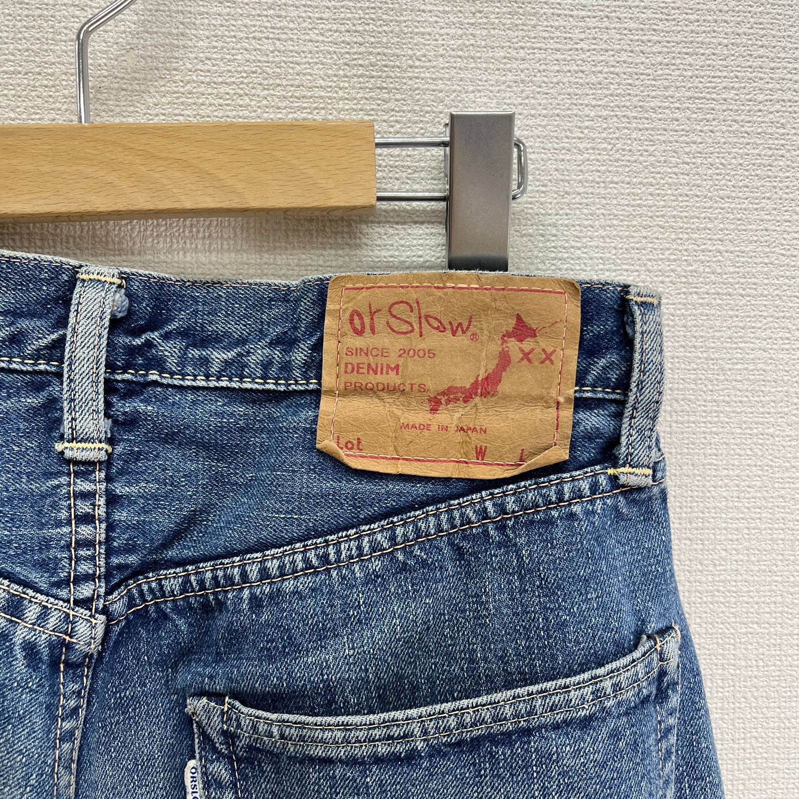 orSlow デニムパンツ ボタンフライ 日本製 Lサイズ orSlow オアスロウ デニムパンツ ジーンズ ストレート インディゴ
