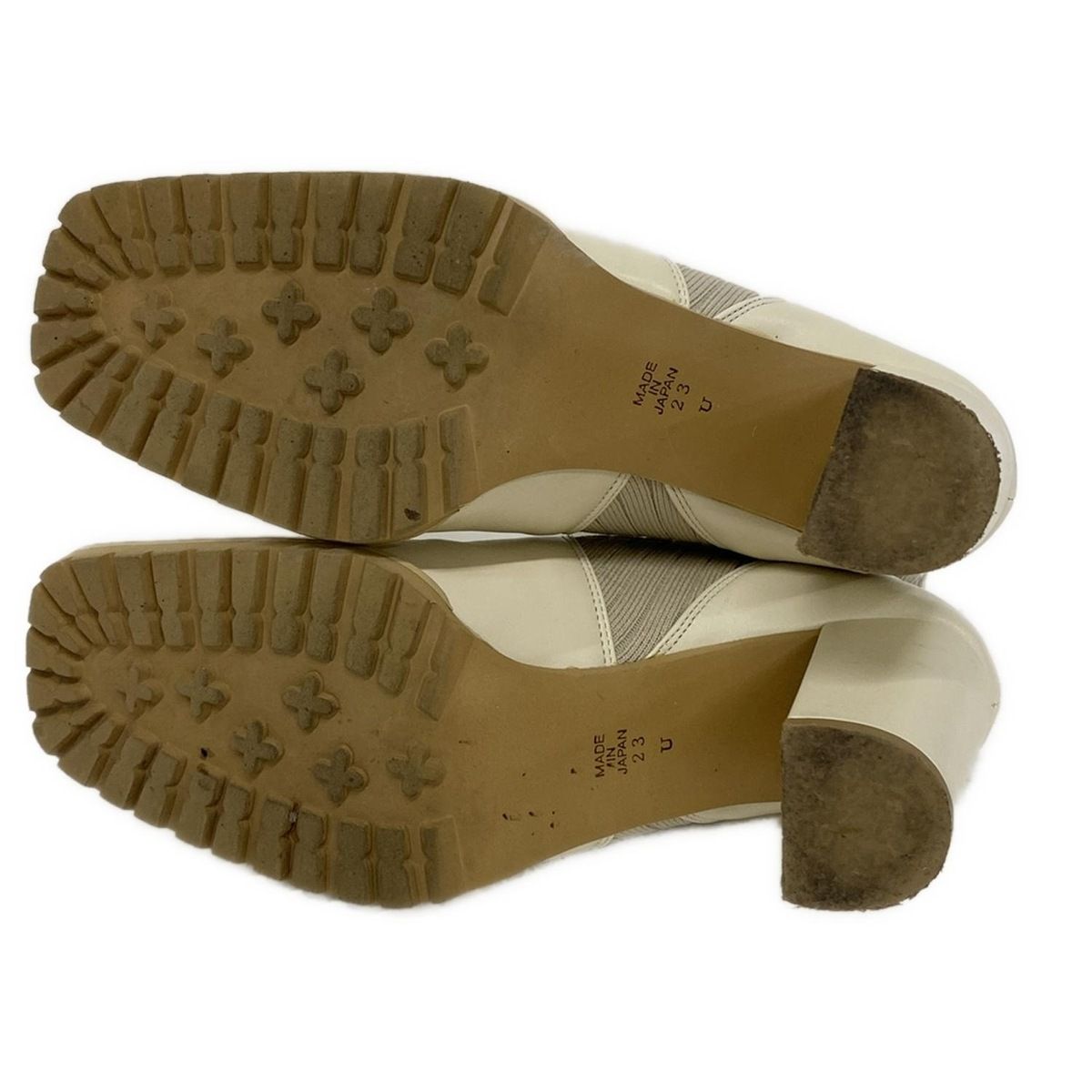 DIANA ダイアナ ショートブーツ 23 レディース - アイボリー×ベージュ レザー KIN-KAAI_COM