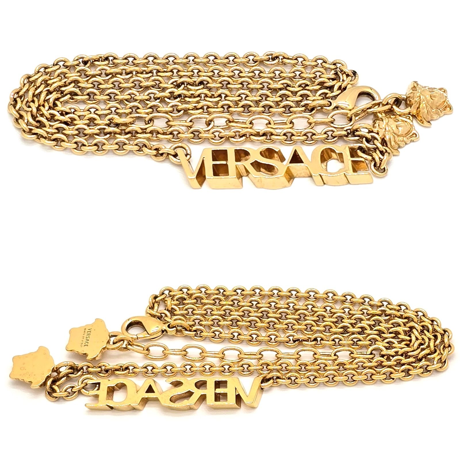 VERSACE ヴェルサーチェ ネックレス メデューサ ゴールド ロング ロゴ VERSACE ヴェルサーチ 1002579 ロゴ メデューサ ペンダント ネックレス