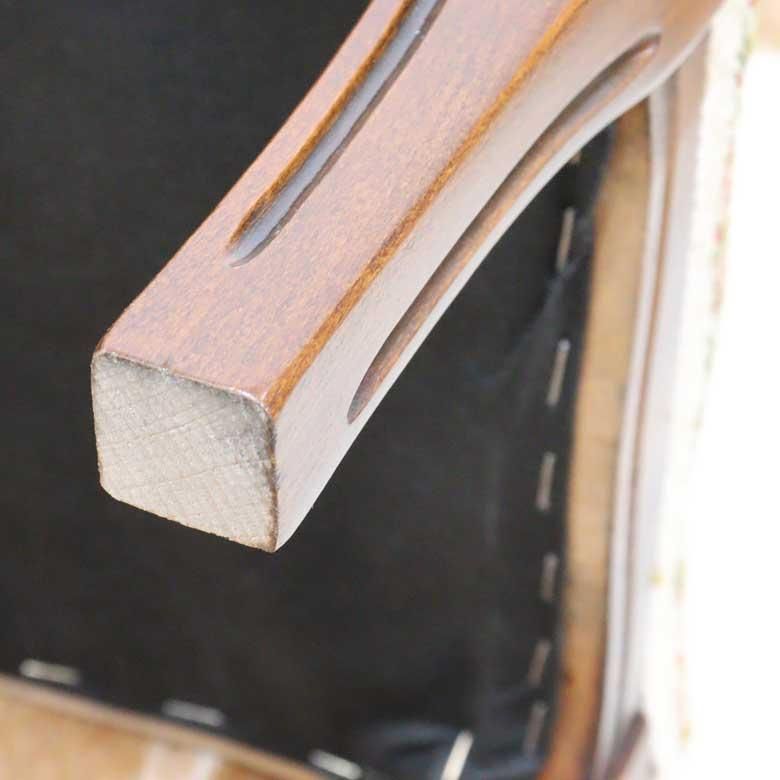 イタリア フットスツール 猫脚 ピンクストライプ 補助椅子 玄関用 完成