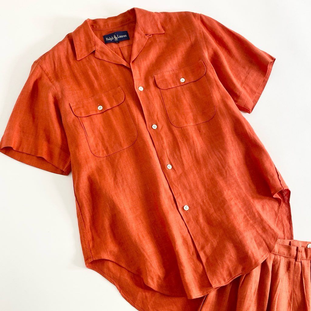 47f19 Ralph Lauren ヴィンテージ ラルフローレン リネン オープン 