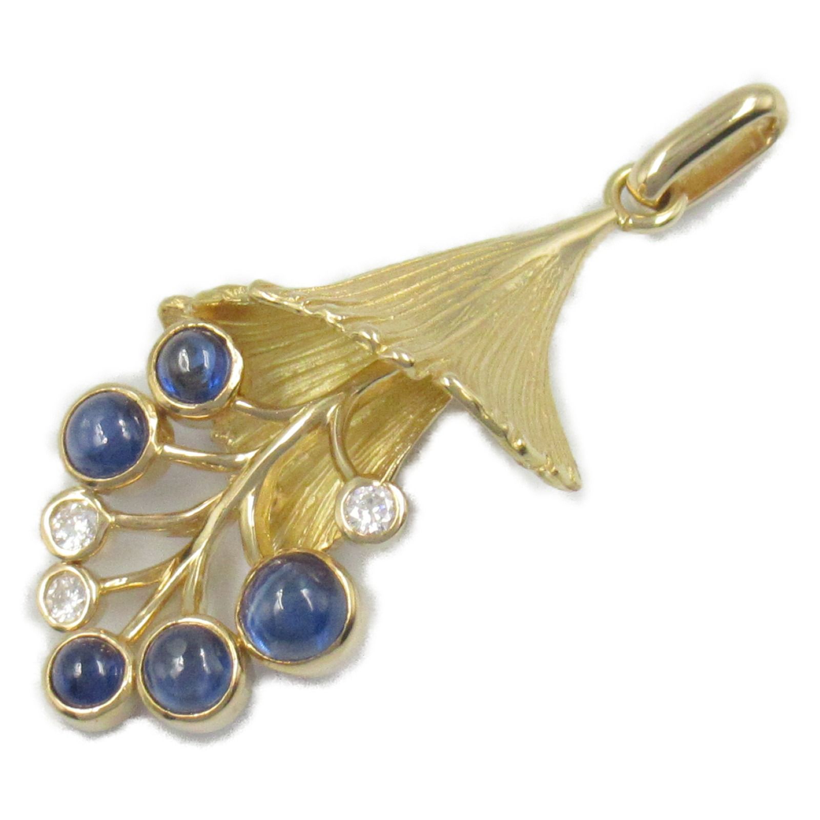 ジュエリー JEWELRY ペンダントトップ サファイア ダイヤモンド トップ ｻﾌｧｲｱ 4.9g K18 イエローゴールド ダイヤモンド トップ レディース Used A