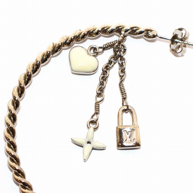 ルイヴィトン クレオール スウィート モノグラム ピアス シルバー ホワイト ルイヴィトン LOUIS VUITTON クレオール スウィート モノグラム