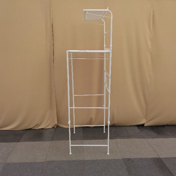 ホワイト 段差対応＆たっぷり奥行ランドリーラック