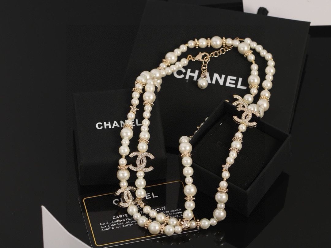 今日特価】Chanel シャネル ダブル C パールネックレス 最新