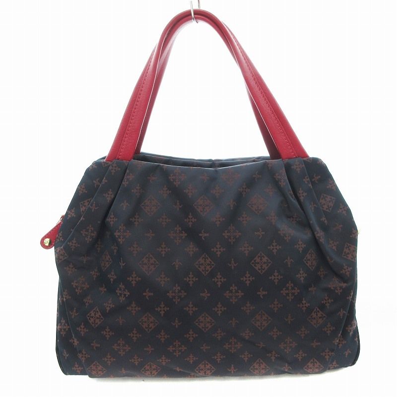 美品 ラシット トートバッグ ハンドバッグ 腕掛け ナイロン 赤