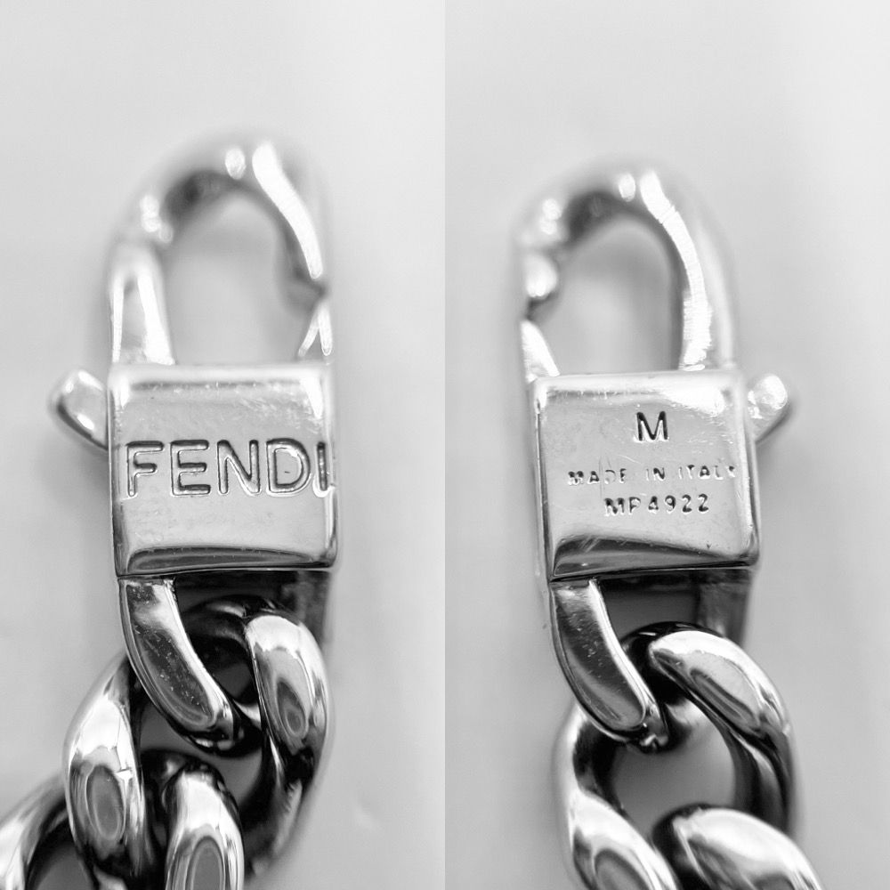 【値下げ中】 フェンディ ブレスレット レディース ロゴ アクセサリー Mサイズ FENDI シルバー 約22.4g 限定 美品【中古品】