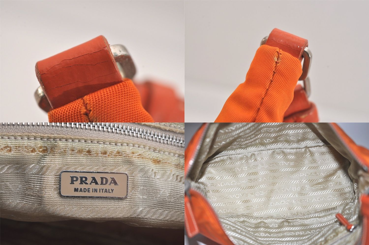 PRADA プラダ ヴィンテージ ナイロン レザー ハンドバッグポーチ