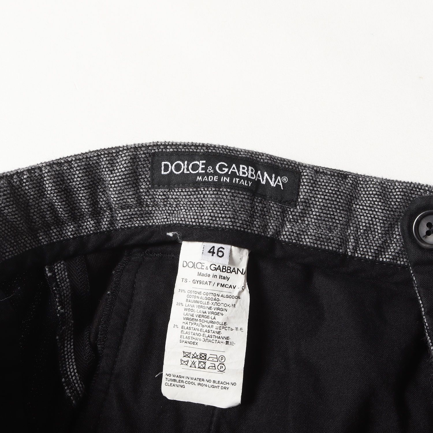 DOLCE&GABBANA ドルチェ&ガッバーナ パンツ グレー サイズ:46