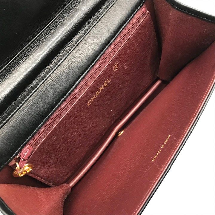 良品 CHANEL シャネル ココマーク マトラッセ ラムスキン プッシュ  