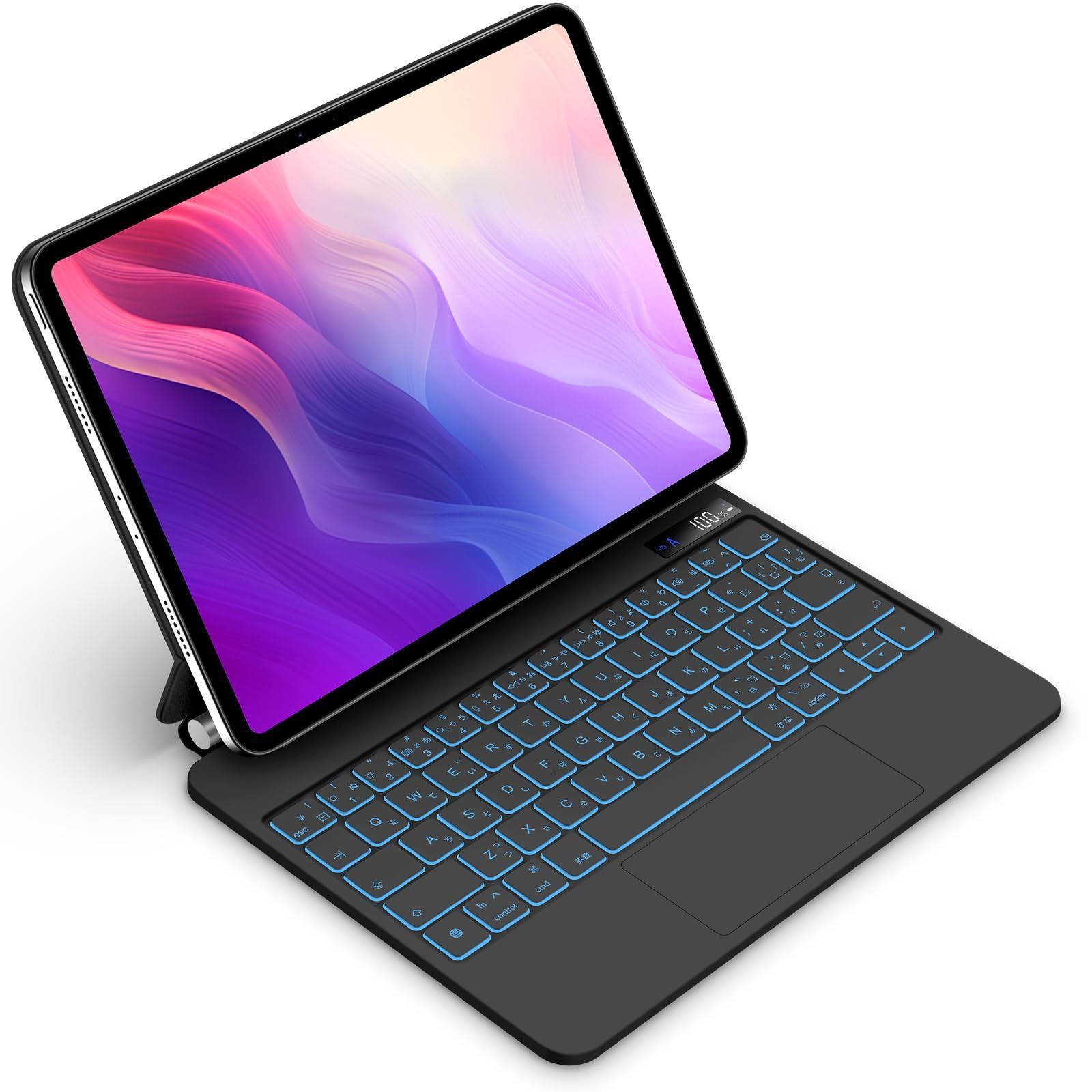 【数量限定】対応スマートキーボード 11インチ iPad Pro Pro 11 (M4) (M4) 11inch専用 トラックパッド付きキーボード iPad ケース 2024 7色バックライト付き 磁気吸着ケース GOOJODOQ 日本語配列キーボード